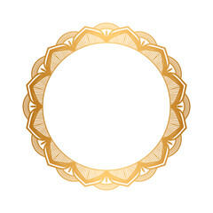 Luxury Gold circle Mandala Transparent Background Floral Islamic