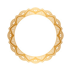 Luxury Gold circle Mandala Transparent Background Floral Islamic