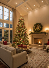 Naklejka premium christmas living room