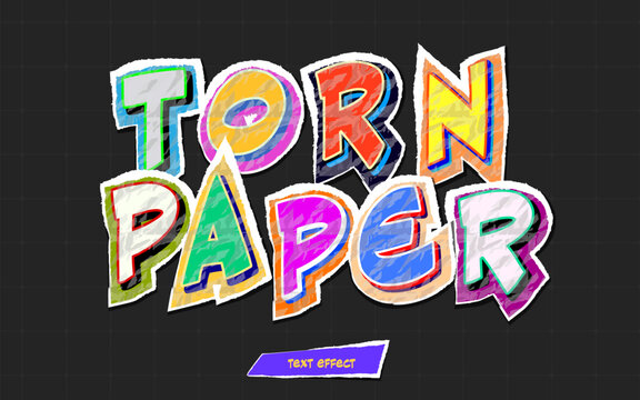 Torn Paper Text Effect Editable Vector
