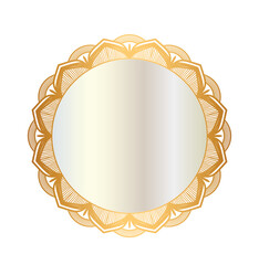 Golden mandala circle frame border 