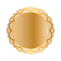 Luxury Gold circle Mandala Transparent Background Floral Islamic