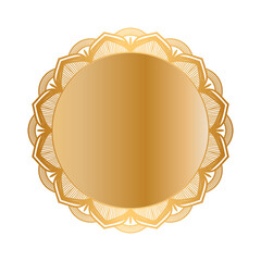 Golden circle mandala frame border