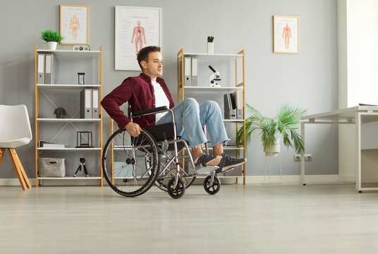 Disabled man sitting in wheelchair, resting at home, rehabilitation after injury, male patient in nursing house, disability and handicap, healthcare disable dependency, unable to walk through illness