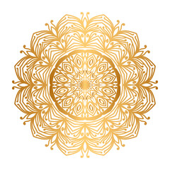 abstract gold mandala floral ornament.