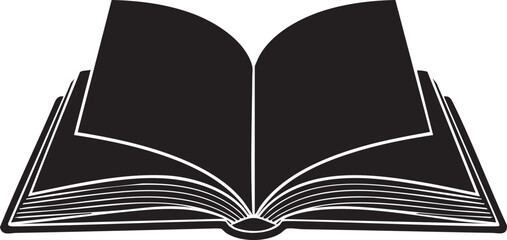 Open Book Silhouette Vector Icon