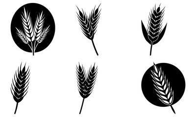 Fototapeta premium Harvest wheat bundle silhouette designs create rustic elegance and warm feelings of home, perfect for branding, baking, or nature-inspired projects.