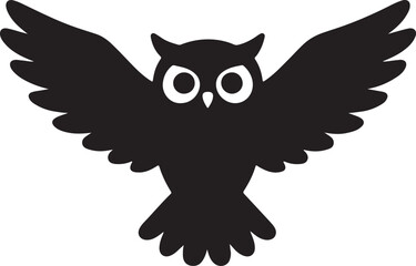 Owl silhouette isolated on white background