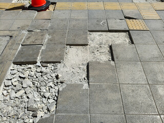 Hazards from uneven pavement and crumbling brick structures