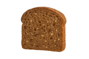 Multigrain whole wheat bread slice, healthy artisan bakery food, eating natural fiber carbohydrates