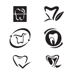 Ensemble d'Icônes Dent Dentiste Symbole Médical Soins dentaires Santé pour Design Logos Vecteur