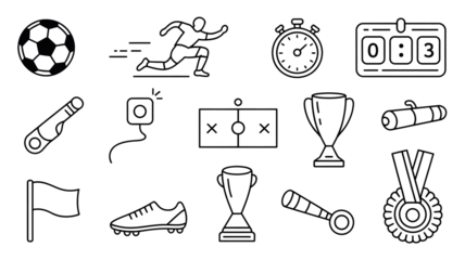 Hand drawn icons collection isolated on a transparent background