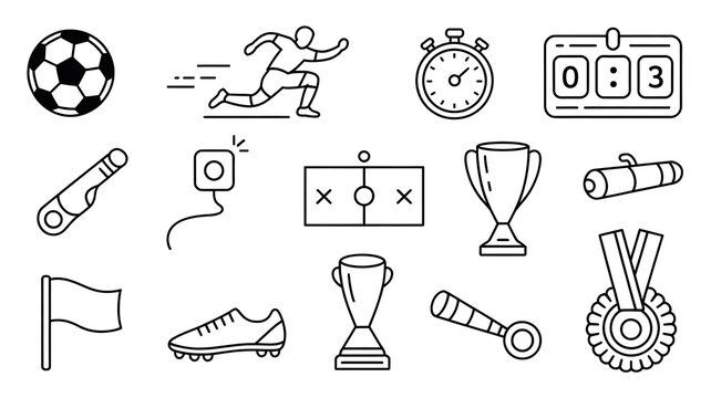 Hand drawn icons collection isolated on a transparent background