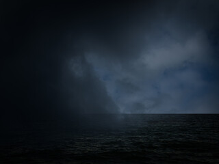 Cloud storm sky dark rain lightning thunder on sea ocean stormy typhoon nature light scene rainy atmosphere damage effect carbon dioxide dust air pollution 2.5 Pm, texture nature windstorm.
