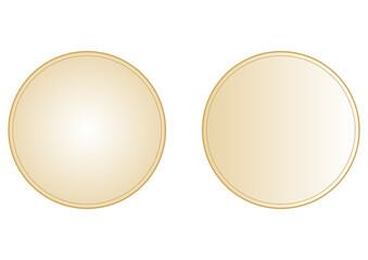 上品なグラデーションの空白円形ラベルセット・薄いゴールドの円形バッジ・エンブレムのテンプレート