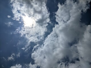 Sun and Clouds Bright Sky Background
