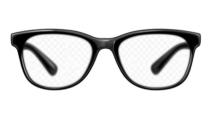 Fototapeta premium Black framed glasses are shown, emphasizing a vintage style.