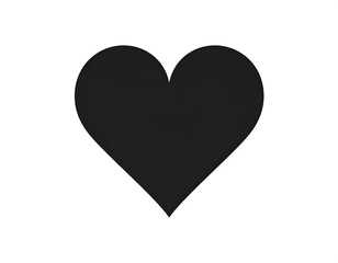 Bold black heart silhouette, centered on white. Symbolic of love, emotion, and a graphic icon
