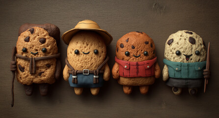 Delightful cookie characters ready for adventure and sweet treats, perfect for baking and family fun