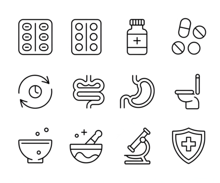Medical Icons Collection isolated on a transparent background