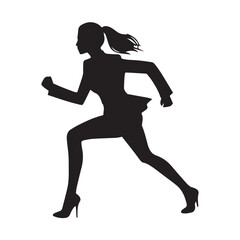 silhouette of a woman running