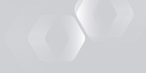 White abstract glowing geometric hexagon lines with technology digital hi-tech concept background
