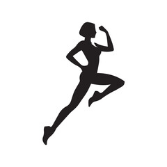 silhouette of a woman running