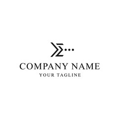 Minimalist black and white logo design featuring abstract geometric shapes and company text.