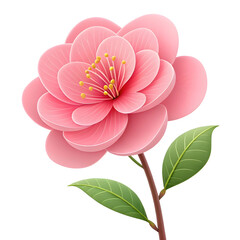 simple 3d cartoon render of a beautiful pink flower
