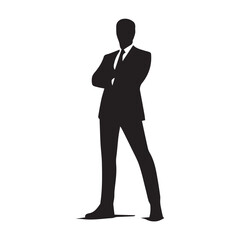 businessman silhouette isolated on white background