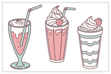 Hand Drawn Cocktail Icons and Drink Illustrations Set