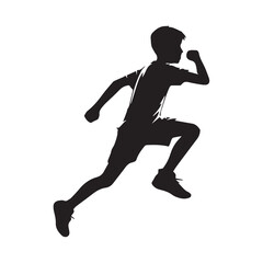 vector silhouette of a boy running