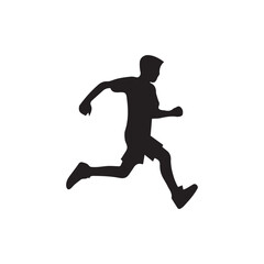 silhouette of a boy running