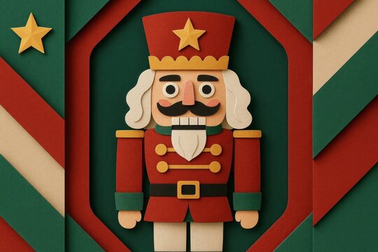 Festive nutcracker paper art