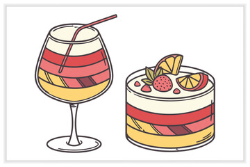 Hand Drawn Cocktail Icons and Drink Illustrations Set