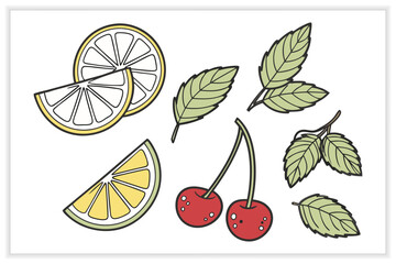 Hand Drawn Cocktail Icons and Drink Illustrations Set