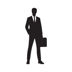 businessman silhouette isolated on white background