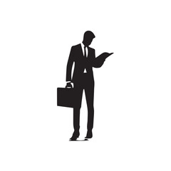 silhouette of a businessman with a briefcase