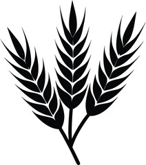 Stylized wheat grain silhouette with a smooth flowing curve