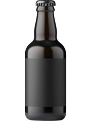 Dark beer bottle isolated on transparent background. Perfect for beverage, alcohol, and branding design visuals.