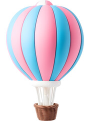 Obraz premium Multicolored hot air balloon isolated on transparent background. Ideal for adventure, travel, and holiday design visuals.