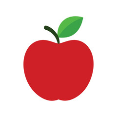 Red apple fruit with leaf fresh natural food graphic clean design Vector illustration