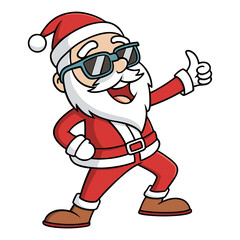 Trendy Santa Claus Wearing Shades Christmas Clipart