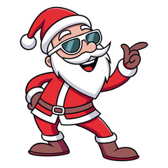 Thumbs Up Santa Cool Holiday Cartoon Art