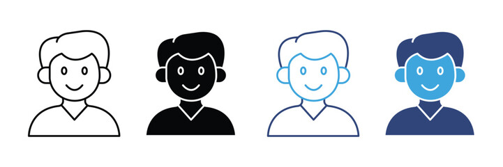 male user avatar icon set. vector illustration