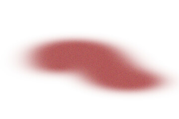 Close up of a textured red organic shape isolated on transparent background