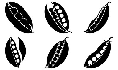 Fototapeta premium Fresh peas vector art for healthy eating promotions, farm market designs, and vegetarian food blogs, ideal for natural product packaging and sustainable living visuals