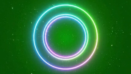 Dynamic pink and blue light trails dance across a vibrant green background creating a modern, energetic vibe for creative projects - Powered by Adobe