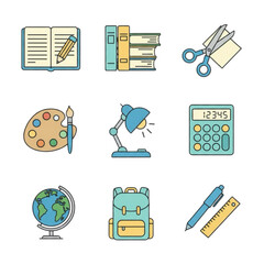 school icons set