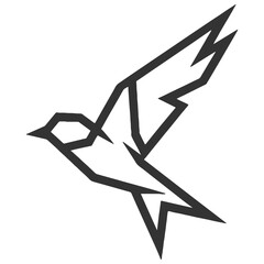 Fototapeta premium Minimalist Geometric Bird in Flight Line Art